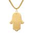 Hamsa Hand der Fatima Halskette für Frauen Hebräischer Segensanhänger Jüdischer Davidstern Halskette Israel Allah Judentum Religiöser Schmuck Islamisches Amulett für Männer (Buchstabenkette gold)
