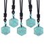 KYEYGWO Unisex Davidstern-Anhänger mit Verstellbar Nylonseil, Brün Howlite Turquoise David Stern Halskette Hexagramm Edelstein Kettenanhänger Reiki Schmuck für Amulett, Heilung, Religiöser