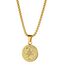 JewelryWe Schmuck Herren Halskette mit Siegel der Sieben Erzengel Anhänger Retro Edelstahl Medaille Kette Silber Gold Schwarz