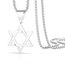 VASSAGO Davidstern-Anhänger Halskette Salomon, sechszackiger Stern, Talisman, Edelstahl, Hexagramm, jüdischer Israel-Schmuck für Herren, Einstellbar, Edelstahl, Kein Edelstein