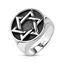 Autiga Edelstahl Ring Herren Davidstern Biker Hexagramm Gothic Massiv Silber-schwarz 64 - Ø 20,57 mm