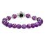 mookaitedecor Davidstern Heilstein Armband für Unisex, 16cm elastisch, Amethyst Hexagramm Edelstein Perlen Charm Stretch Armband