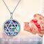 Davidstern Kette Silber 925 Kreuz David Stern Anhänger Halskette Abalone Muschel Religiöser Jüdischer Davidstern Schmuck Geschenk für Herren Damen