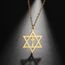 EUEAVAN Davidstern Halskette für Frauen Hexagramm Anhänger Halskette Amulett Symbo Jüdisch Israel Religiös David Schmuck Geschenk Frauen (Davids Kreuz Halskette Gold 2)