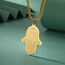 Hamsa Hand der Fatima Halskette für Frauen Hebräischer Segensanhänger Jüdischer Davidstern Halskette Israel Allah Judentum Religiöser Schmuck Islamisches Amulett für Männer (Buchstabenkette gold)