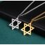 SIPURIS Davidstern Halskette für Männer Kristall Hexagramm Pentagramm Hebräisch Jüdisch Wiccan Israel Symbol Anhänger aus Edelstahl Sechszackiger Stern Amulett Schmuck Geschenke (Star/Sliver)