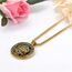 JewelryWe Herren Halskette Hexagramm Medaille: Edelstahl Vintage Davidstern Sternzeichen Amulett Medaille Runde Tag Anhänger mit Weizenkette Kette für Männer Gold