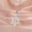 VASSAGO Davidstern Halskette für Frauen Jüdischer Stern mit Menorah Halskette aus Edelstahl Chanukka Anhänger Halskette für Männer Israel Religiöser Schmuck (Silber halskette)