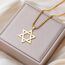 VASSAGO Davidstern-Anhänger Halskette Salomon, sechszackiger Stern, Talisman, Edelstahl, Hexagramm, jüdischer Israel-Schmuck für Herren, Einstellbar, Edelstahl, Kein Edelstein