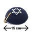 JL Kippha's Baumwolle bestickt gestrickt Marineblau Silber Davidstern Jüdische Israel Yarmulke, marineblau, 85