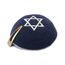 JL Kippha's Baumwolle bestickt gestrickt Marineblau Silber Davidstern Jüdische Israel Yarmulke, marineblau, 85