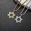 VASSAGO Davidstern-Anhänger Halskette Salomon, sechszackiger Stern, Talisman, Edelstahl, Hexagramm, jüdischer Israel-Schmuck für Herren, Einstellbar, Edelstahl, Kein Edelstein