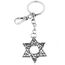 YIQPKUM Zart Antik Jüdisch Davidstern Schlüsselanhänger Anhänger Damen Charm Geldbörse Tasche Israel Accessoire Geschenk (Silber)