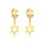 Edelstahl Unisex Davidstern Magen David jüdischen Stern Tropfen Huggie Ohrringe für Männer Frauen Bat Mizwa Geschenk, Gold