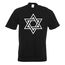 Kiwistar - T-Shirt - schwarz - Davidstern Judentum Motiv Bedruckt Funshirt Design Print - mit Motiv Bedruckt - Funshirt Design - Sport - Freizeit - Herren - S