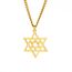 Dreamtimes Davidstern Halsketten Edelstahl Hexagramm Anhänger jüdische Halsketten FaithHeart Davidstern jüdischer Schmuck für Frauen Herren (Gold)