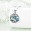YFN Baum des Lebens Halskette Sterling Silber Kompass Anhänger Abalone Muschel keltischen Schmuck Graduierung Lebensbaum Geschenke für Damen Herren