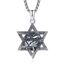 HXWZB Davidstern Halskette für Männer Sterling Silber Davidstern Anhänger Jüdischer Stern Löwe/Rabe/Wolf David Schmuck für Männer Frauen, Sterling Silber, Kein Edelstein