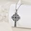 YFN Keltisches Kreuz Halskette Sterling Silber Keltischer Knoten Anhänger Religiöses Kreuz Schmuck Geschenke für Damen Herren (Davidstern)