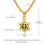 U7 Magen David Schmuck Hexagramm Kreuz Anhänger Halskette 18k vergoldet 55cm/3mm Weizenkette Herren Jungen religiöser Davidstern Schmuck Geschenkidee für Geburtstag