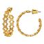 U7 Ohrringe Damen Halb Creolen Ohrringe 18k vergoldet Davidstern Kreolen Ohrringe mit 925 Silber Nadel Hypoallergen Street Style Moedeschmuck Accessoire für Frauen Mädchen
