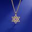 Dreamtimes Davidstern Halsketten Edelstahl Hexagramm Anhänger jüdische Halsketten FaithHeart Davidstern jüdischer Schmuck für Frauen Herren (Gold)
