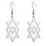 Ohrringe Davidstern für Damen, Edelstahl, Hexagramm, hebräische Schrift, blauer Diamant, rund, Stern, Megan, jüdischer Schmuck, Einheitsgröße, Edelstahl, Nein