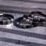 555Jewelry Edelstahl Davidstern geflochten Lederarmband für Herren Schwarz
