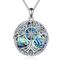 YFN Baum des Lebens Halskette Sterling Silber Kompass Anhänger Abalone Muschel keltischen Schmuck Graduierung Lebensbaum Geschenke für Damen Herren