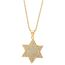 COOLSTEELANDBEYOND Goldfarben Davidstern Anhänger mit Zirkonia, Edelstahl Halskette für Damen Herren, 75cm Stahl Kugelkette
