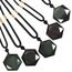 KYEYGWO Unisex Davidstern-Anhänger mit Verstellbar Nylonseil, Bunten Obsidian David Stern Halskette Hexagramm Edelstein Kettenanhänger Reiki Schmuck für Amulett, Heilung, Religiöser