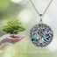 YFN Baum des Lebens Halskette Sterling Silber Keltischen Pentagramm Anhänger Lebensbaum Schmuck Geschenke für Damen Herren