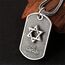 Herren Hexagon Star Dog Tag, Gothic Vintage Davidstern S925 Sterling Silber Anhänger Halskette,Silber,Anhänger + Kette 70cm Modeaccessoires (Color : Silver, Size : Pendant+chain 60cm)