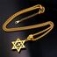 U7 Magen David Schmuck Hexagramm Kreuz Anhänger Halskette 18k vergoldet 55cm/3mm Weizenkette Herren Jungen religiöser Davidstern Schmuck Geschenkidee für Geburtstag