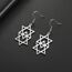 Ohrringe Davidstern für Damen, Edelstahl, Hexagramm, hebräische Schrift, blauer Diamant, rund, Stern, Megan, jüdischer Schmuck, Einheitsgröße, Edelstahl, Nein