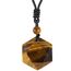 Nupuyai Tigerauge Kristall Davidstern Hexagramm Anhänger Halskette für Männer Frauen, Heilstein Amulett Kette mit verstellbarer Kordel