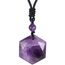Nupuyai Amethyst Kristall Davidstern Hexagramm Anhänger Halskette für Männer Frauen, Heilstein Amulett Kette mit verstellbarer Kordel