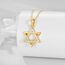 URONE Davidstern Kette 925 Sterling Silber Vergoldung Jüdischer Stern Anhänger Halskette Opal Schmuck Geschenke für Damen Frauen