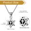 JewelryWe Davidstern Kreuz Halskette Herren: Silber Edelstahl Hexagramm Salomon Sechsspitzer Stern Anhänger Amulett Kette Jüdisch Israel Religiös David Schmuck Geschenk für Männer Frauen
