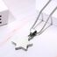 JewelryWe Davidstern Kreuz Halskette Herren: Silber Edelstahl Hexagramm Salomon Sechsspitzer Stern Anhänger Amulett Kette Jüdisch Israel Religiös David Schmuck Geschenk für Männer Frauen
