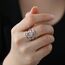 TEAMER Davidstern-Ring aus Edelstahl, verstellbar, Vintage-Fingerring, jüdischer Magen-Amulett-Schmuck für Frauen (Stil 2 – Silber)