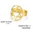 TEAMER Davidstern-Ring aus Edelstahl, verstellbar, Vintage-Fingerring, jüdischer Magen-Amulett-Schmuck für Frauen (Stil 2 – Gold)