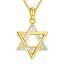 URONE Davidstern Kette 925 Sterling Silber Vergoldung Jüdischer Stern Anhänger Halskette Opal Schmuck Geschenke für Damen Frauen