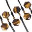Nupuyai Tigerauge Kristall Davidstern Hexagramm Anhänger Halskette für Männer Frauen, Heilstein Amulett Kette mit verstellbarer Kordel
