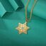 VASSAGO Davidstern-Halskette für Damen Edelstahl Zirkonia magischer Hexagon-Anhänger zierlicher religiöser jüdischer Schmuck (Gold)