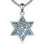 URONE Lebensbaum Kette 925er Sterlingsilber Davidstern Anhänger Türkis Halskette Jüdischer Stern Lebensbaum Schmuck Geschenke für Damen