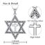 DAOCHONG Davidstern-Kreuz-Anhänger-Halskette für Männer und Frauen, 925er Sterlingsilber, israelischer jüdischer Schmuck, Ostergeschenke, Hexagramm-Halskette
