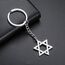 VASSAGO Davidstern Schlüsselanhänger für Damen und Herren, jüdischer Stern, Menora-Schlüsselanhänger, Edelstahl, Chanukka-Schlüsselanhänger, Israel, religiöser Schmuck, Silber 2, One size