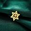 Amaxer Jüdischer Davidstern Brosche für Damen und Herren, Magen David Israel Brosche für Rucksack Abzeichen Hut Tasche Zubehör Dekoration (Gold)