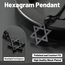 ChainsHouse Hexagramm Davidstern Anhänger Herren Schwarz Halskette mit Hexagramm Anhänger Edelstahl Davidstern Kettenanhänger Männer Schwarz Religion Halsband Modeschmuck für Vatertag